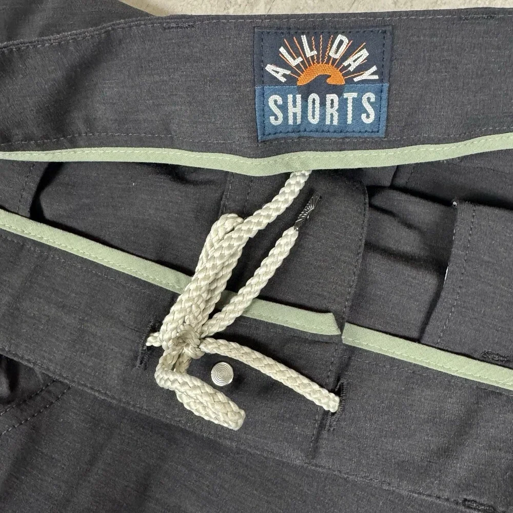 FARHETY All Day Shorts Men’s 35 Charcoal‎ 7” Beach Casual Preppy
